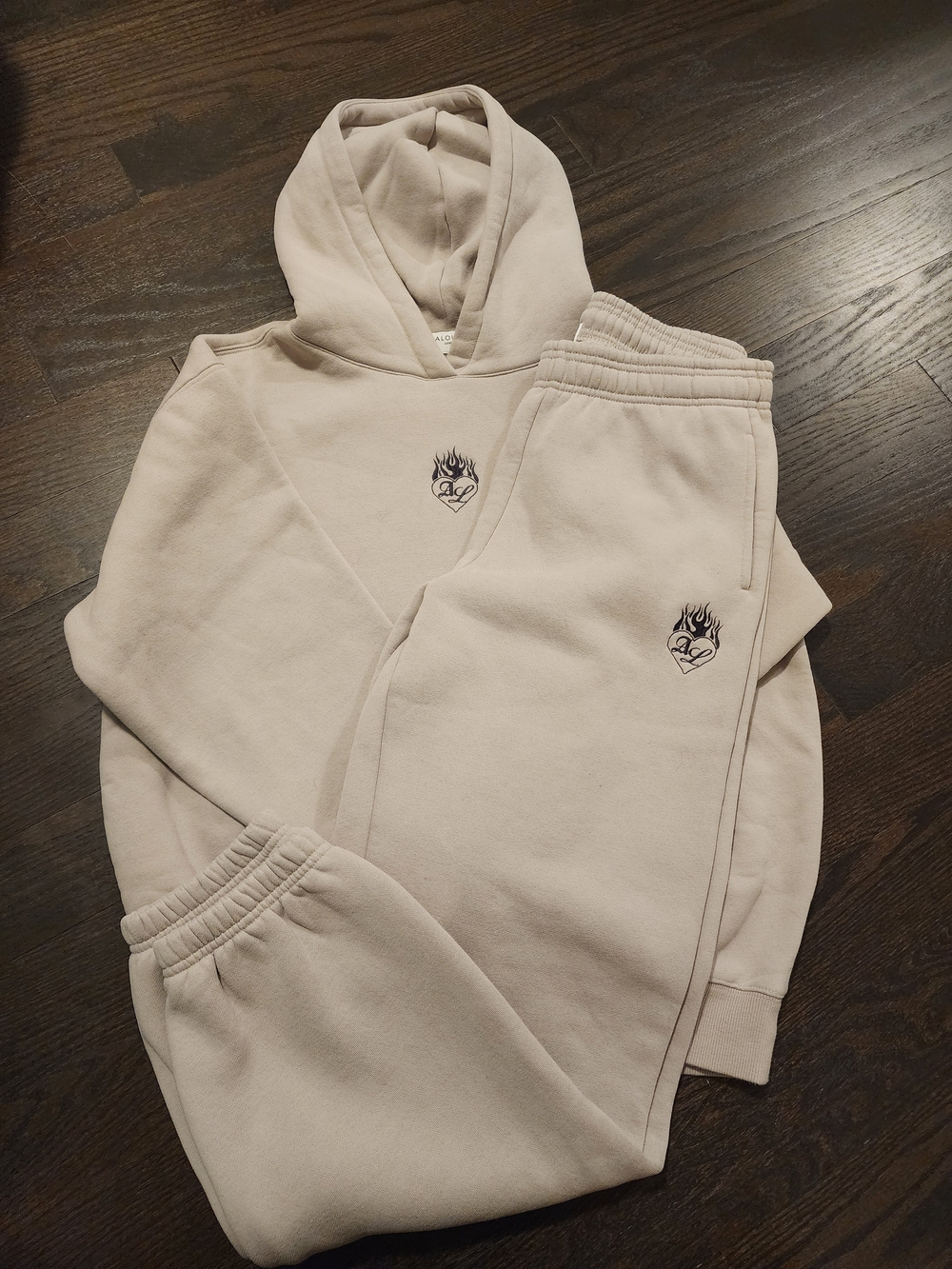 Women’s Cream Hooded Sweatshirt and Joggers Set -